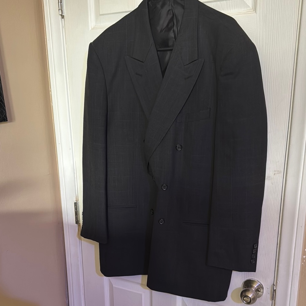 Blue Wool Suit with Notched Lapels